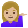 Woman Tipping Hand: Medium-Light Skin Tone Emoji 💁🏼‍♀️ image - Google Noto Color style