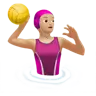 Woman Playing Water Polo: Medium-Light Skin Tone Emoji 🤽🏼‍♀️ image - Apple style