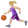 Woman Bouncing Ball: Medium-Light Skin Tone Emoji ⛹🏼‍♀️ image - WhatsApp style