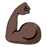 Flexed Biceps: Dark Skin Tone Emoji 💪🏿 image - Google Noto Color Animated style