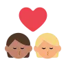 Kiss: Person, Person, Medium Skin Tone, Medium-Light Skin Tone Emoji 🧑🏽‍❤️‍💋‍🧑🏼 image - Tossface style