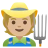 Farmer: Medium-Light Skin Tone Emoji 🧑🏼‍🌾 image - Google Noto Color style