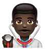 Man Health Worker: Dark Skin Tone Emoji 👨🏿‍⚕️ image - WhatsApp style