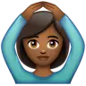 Woman Gesturing Ok: Medium-Dark Skin Tone Emoji 🙆🏾‍♀️ image - WhatsApp style