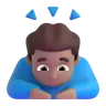 Man Bowing: Medium Skin Tone Emoji 🙇🏽‍♂️ image - Microsoft 3D Fluent style