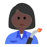 Woman Factory Worker: Dark Skin Tone Emoji 👩🏿‍🏭 image - Tossface style