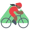 Woman Mountain Biking: Medium-Dark Skin Tone Emoji 🚵🏾‍♀️ image - Tossface style