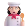 Woman Cook: Light Skin Tone Emoji 👩🏻‍🍳 image - Microsoft 3D Fluent style
