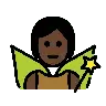 Fairy: Dark Skin Tone Emoji 🧚🏿 image - OpenMoji style