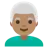 Man: Medium Skin Tone, White Hair