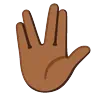 Vulcan Salute: Medium-Dark Skin Tone Emoji 🖖🏾 image - Google Noto Color Animated style