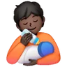 Person Feeding Baby: Dark Skin Tone Emoji 🧑🏿‍🍼 image - Samsung style