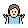 Person Shrugging: Light Skin Tone Emoji 🤷🏻 image - OpenMoji style