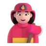 Woman Firefighter: Light Skin Tone Emoji 👩🏻‍🚒 image - Microsoft 3D Fluent style