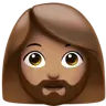 Woman: Medium Skin Tone, Beard Emoji 🧔🏽‍♀️ image - WhatsApp style