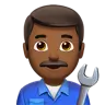 Man Mechanic: Medium-Dark Skin Tone Emoji 👨🏾‍🔧 image - Apple style