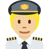 Pilot: Medium-Light Skin Tone Emoji 🧑🏼‍✈️ image - Twitter / X (Twemoji) style
