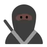 Ninja: Dark Skin Tone Emoji 🥷🏿 image - Tossface style