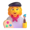 Woman Artist Emoji 👩‍🎨 image - Microsoft 3D Fluent style