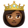 Princess: Medium-Dark Skin Tone Emoji 👸🏾 image - WhatsApp style