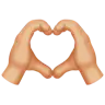 Heart Hands: Medium-Light Skin Tone Emoji 🫶🏼 image - Apple style