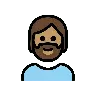 Person: Medium Skin Tone, Beard Emoji 🧔🏽 image - OpenMoji style
