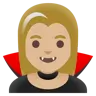 Woman Vampire: Medium-Light Skin Tone Emoji 🧛🏼‍♀️ image - Google Noto Color style