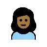 Girl: Medium-Dark Skin Tone Emoji 👧🏾 image - OpenMoji style
