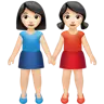 Women Holding Hands: Light Skin Tone Emoji 👭🏻 image - Apple style