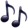 Emoji Più note musicali 🎶 image - WhatsApp style
