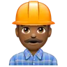 Construction Worker: Medium-Dark Skin Tone Emoji 👷🏾 image - WhatsApp style