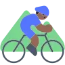 Man Mountain Biking: Medium-Dark Skin Tone Emoji 🚵🏾‍♂️ image - Tossface style