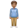 Person Standing: Medium Skin Tone Emoji 🧍🏽 image - WhatsApp style