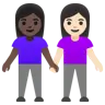 Woman And Man Holding Hands: Light Skin Tone, Dark Skin Tone Emoji 👩🏻‍🤝‍👨🏿 image - Google Noto Color style