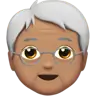Older Person: Medium Skin Tone Emoji 🧓🏽 image - Apple style