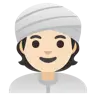 Person Wearing Turban: Light Skin Tone Emoji 👳🏻 image - Google Noto Color style