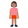 Woman Standing: Medium Skin Tone Emoji 🧍🏽‍♀️ image - Tossface style