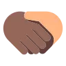 Handshake: Medium-Dark Skin Tone, Medium-Light Skin Tone Emoji 🫱🏾‍🫲🏼 image - Tossface style