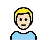 Man: Light Skin Tone, Blond Hair Emoji 👱🏻‍♂️ image - OpenMoji style