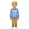 Person Standing: Medium-Light Skin Tone Emoji 🧍🏼 image - WhatsApp style