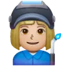 Woman Factory Worker: Medium-Light Skin Tone Emoji 👩🏼‍🏭 image - Samsung style