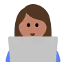 Woman Technologist: Medium Skin Tone Emoji 👩🏽‍💻 image - Tossface style