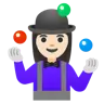 Woman Juggling: Light Skin Tone Emoji 🤹🏻‍♀️ image - Google Noto Color style