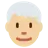 Man: Medium-Light Skin Tone, White Hair