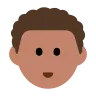 Person: Medium Skin Tone, Curly Hair Emoji 🧑🏽‍🦱 image - Tossface style