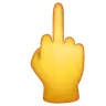 มือที่พลิกกลับด้วยการขยายนิ้วกลาง Emoji 🖕 image - WhatsApp style