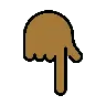 Backhand Index Pointing Down: Medium-Dark Skin Tone Emoji 👇🏾 image - OpenMoji style