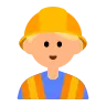 Man Construction Worker: Medium-Light Skin Tone Emoji 👷🏼‍♂️ image - Tossface style