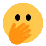 หน้าเบิกตากว้างและเอามือปิดปาก Emoji 🫢 image - Tossface style
