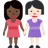 Women Holding Hands: Dark Skin Tone, Light Skin Tone